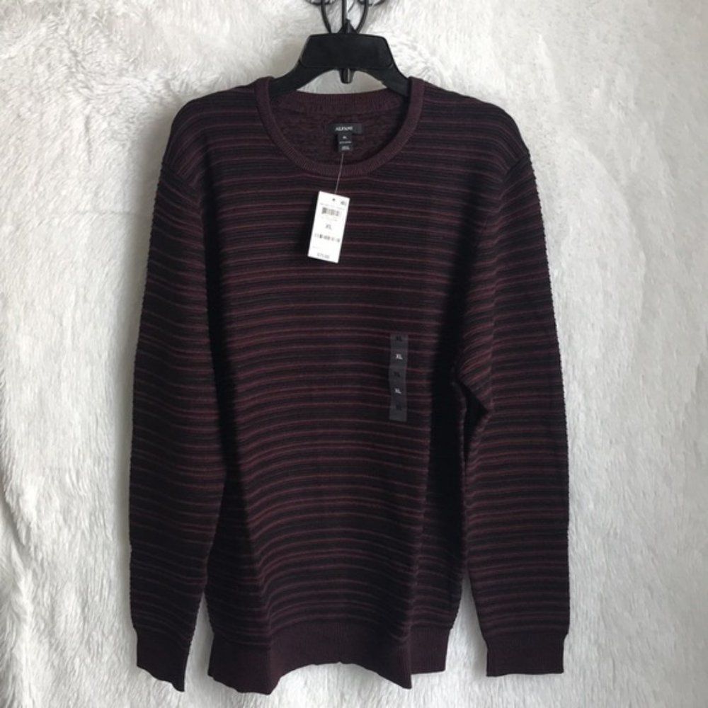 NWT Macy's Alfani Men's Sweater Port Red  Ottoman Textured Crewneck - Picture 11 of 14